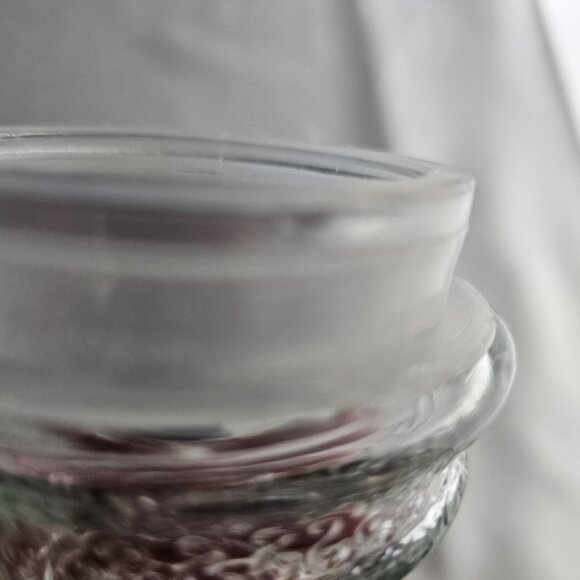 Santa Claus Glass Storage Jar 8.5" refillable lid Christmas terrarium vtg figura - Picture 10 of 14